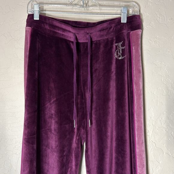 Juicy couture purple velour wide leg track suit sweatpants size medium - Picture 6 of 8